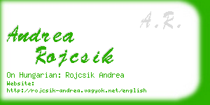andrea rojcsik business card